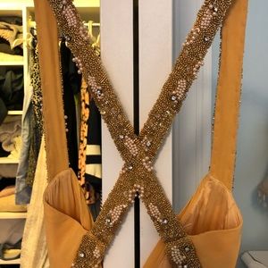 Niteline Dresses - Yellow, open back beaded gown Niteline Dresses - Yellow, open back beaded gown